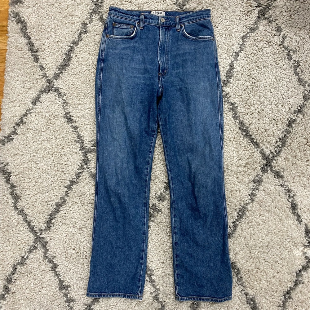 Agolde High Rise Kick Flare Jeans 47550 Nostalgic DENIM
